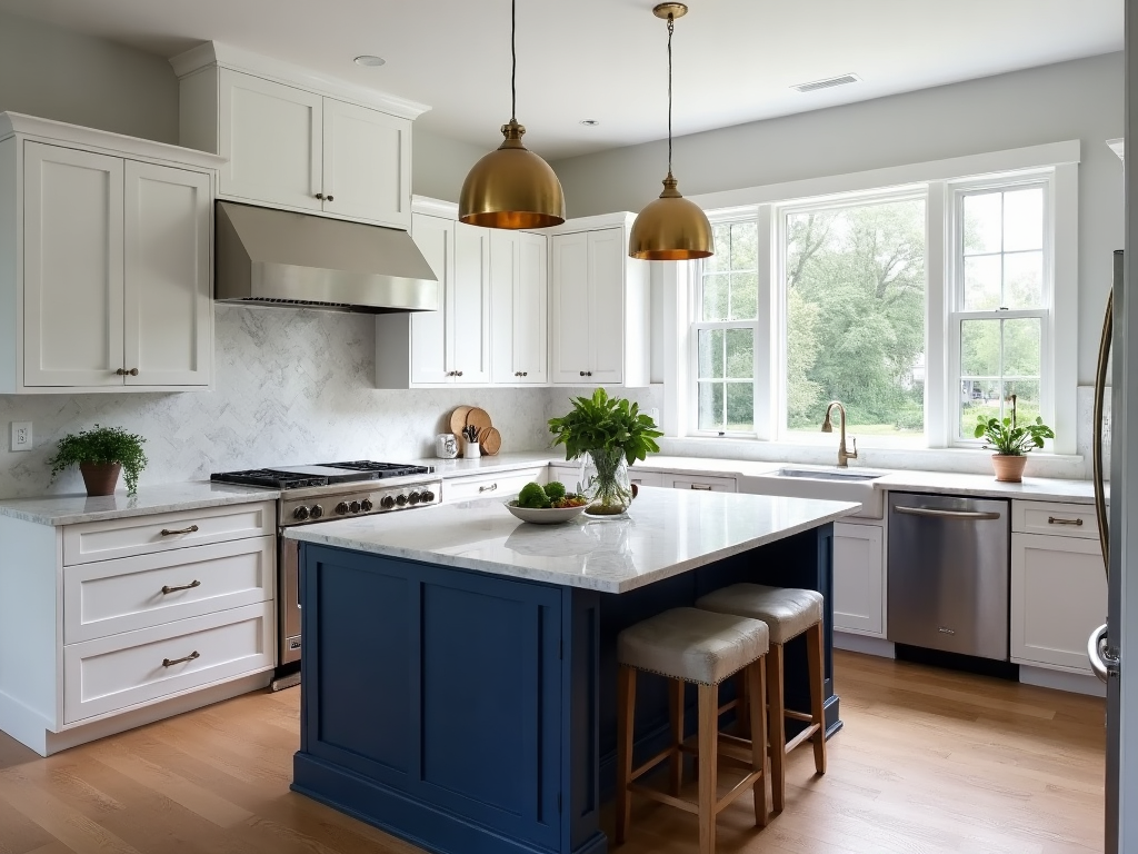 Kitchen after renovation - modern white cabinets